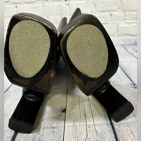 VINTAGE Luichiny Mavis Black Leather Y2K Classic Club Retro Platform Boots 39 - Picture 8 of 16